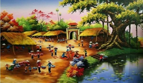 Giới thiệu một số bức vẽ tranh phong cảnh làng quê Việt Nam thu hút nhất